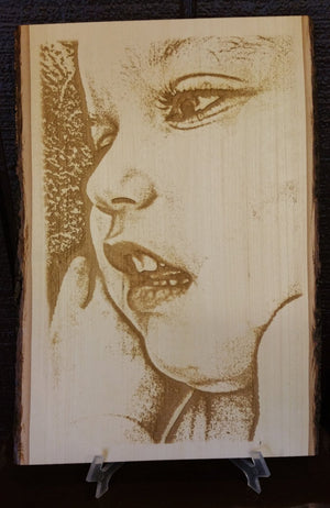 Photo engraved on Basswood Plank